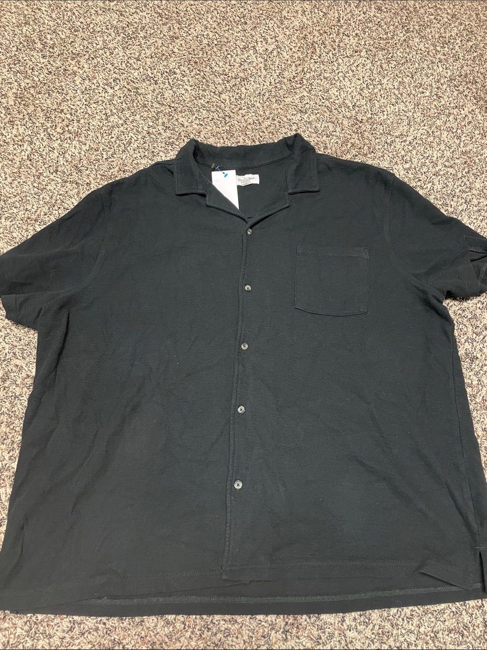 Goodfellow & Co Black Short-Sleeve Button-Down Pocket Camp Shirt XXL NWT